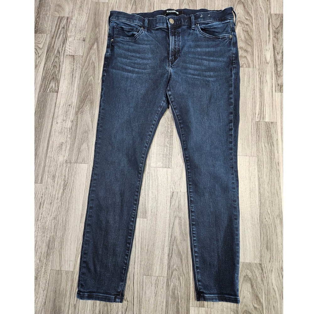 Express Ankle Legging Jeans Womens 14R Dark Wash Mid Rise Stretch Indigo Denim